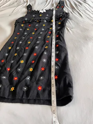 RIHOAS Black Sleeveless Star Sweater Viscose Pop Mini Dress Women’s Sz S EUC thumbnail 8