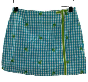 Lilly Pulitzer Y2K White‎ Label Retro Skort Gingham Ice Cream Embroidered Mini 2 thumbnail 1