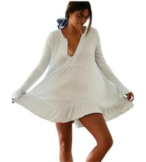 Free People Olivia Henley Tunic Light Blue Women’s XS thumbnail 1