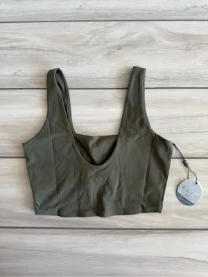 RAYN Crop Tank Top Medium Green NWT thumbnail 4
