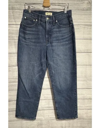 Madewell The Perfect Vintage Straight Jean Womens Size 30P NEW Jeans Whiskering thumbnail 1