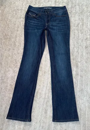 Faded Glory dark wash mid-rise bootcut stretch denim jeans Size 6 Western cowboy thumbnail 1