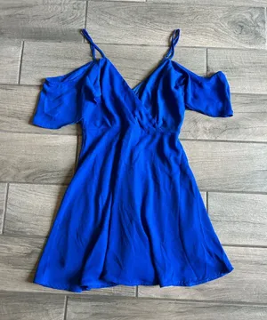 Lulu's Cobalt Blue Cold-Shoulder V-Neck Mini Dress thumbnail 1