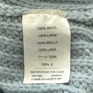 J. Crew chunky knit 100% wool icy blue thick sweater crew neck size small thumbnail 4