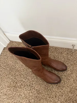 Brown leather autumn boots Size 7 thumbnail 4