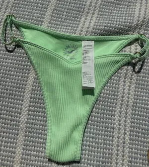 Hollister Ribbed Bikini Bottoms Green thumbnail 1