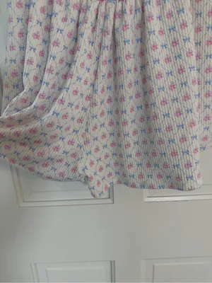 Peach Love California Floral Bow Crinkle Flutter Skort Large thumbnail 4