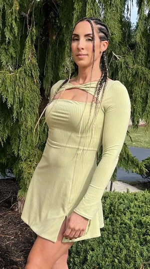 Oh Polly Mini Dress Long Sleeve light green thumbnail 1