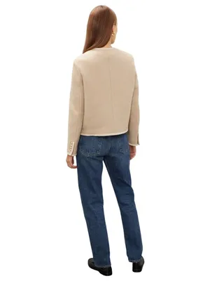 DUNST Beige Tweed Boucle Jacket in Small Womens Wool Jacket thumbnail 2