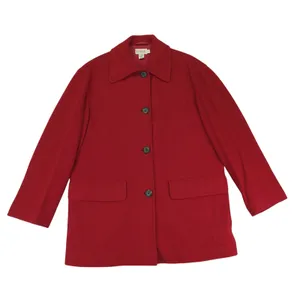 J Crew Classic‎ Red Wool Blend Button Front Coat Jacket Size Small thumbnail 1
