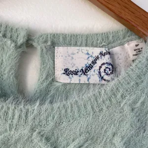 Anthropologie Rosie Neira Aubade Mint Green Fuzzy Sweater SP Small Petite thumbnail 10