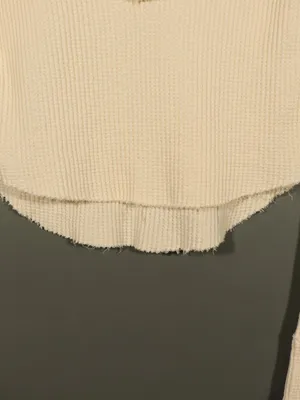 NWT Free People Long Sleeve V Neck Henley in Ivory Size Medium thumbnail 11