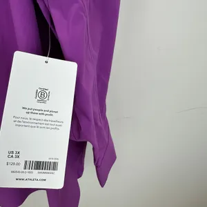 Athleta Oversized Poplin Top Button Up Shirt Relaxed Athleisure Purple 3X NWT thumbnail 8