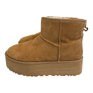 UGG Chestnut Suede Platform Ankle Booties thumbnail 4