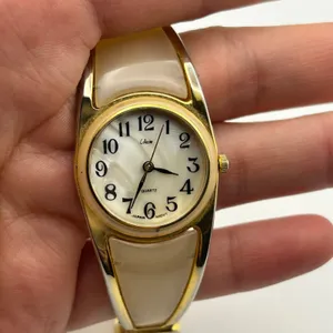 Collezier Two-tone Mother Pearl Dial Women’s Cuff Watch Working New Battery thumbnail 5