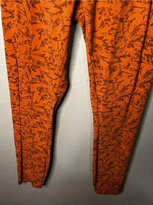 REI Co-Op Take Your Time Orange Brown Leaf So Soft 7/8 Pockets Athletic Leggings thumbnail 4