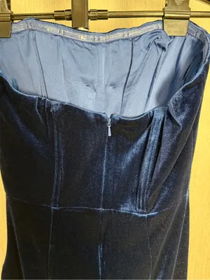 Bardot Navy Velvet Strapless Column Dress Size XS thumbnail 13