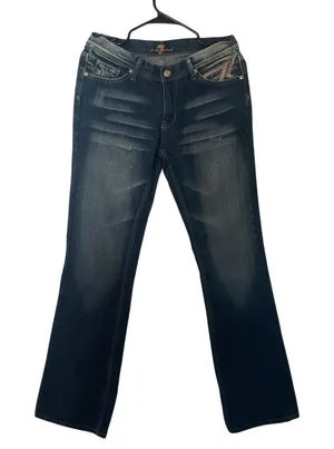 Vintage Y2K 7 For All Mankind Dojo Jeans Size 29 Bootcut Rhinestone USA Made thumbnail 1