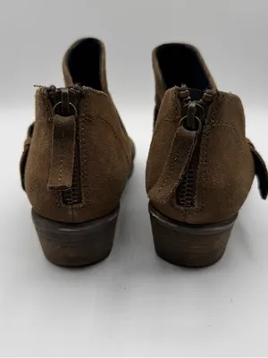 Steve Madden Alanza Olive Suede Ankle Boots Womens 6 Western Buckle Moto thumbnail 4