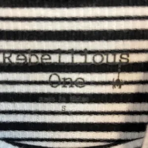 Butter Mom Goth Alternative Rebellious One black white striped long sleeve top S thumbnail 2