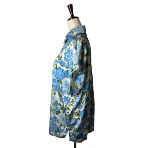 Show Me Your Mumu Best Day Button Up Women Medium Blue Floral Satin Boho Cottage thumbnail 5