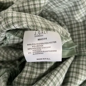 John Galt Plaid Shift Dress Mini White Gingham Preppy Pistachio Green Picnic thumbnail 12