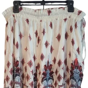 Free People Gold dust flowy crinkle gauze wide leg pants sz M thumbnail 4
