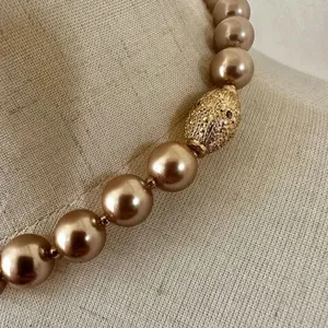 NWT Avon vintage gold tone beaded necklace thumbnail 3