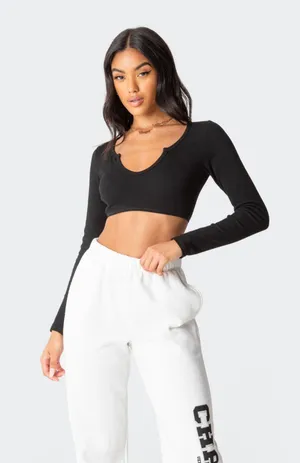 Edikted Romance Rib Crop Top thumbnail 1
