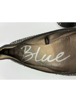 Blue Suede Shoes Womens Black Studded Flats Size 10 Sparkly Comfortable Slip-On thumbnail 13