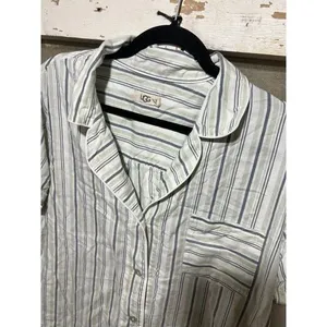 Ugg‎ Striped Short Sleeve Button Down Shirt SZ XL thumbnail 3