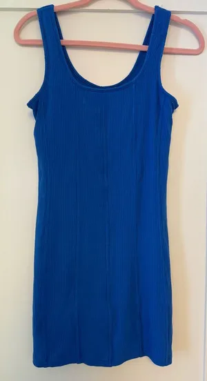 NWT Medium Ocean Drive Blue Ribbed Tank Dress thumbnail 1