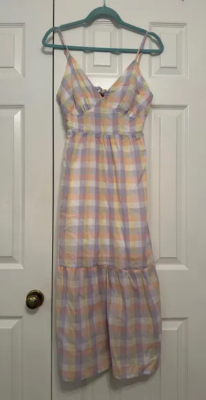 Jessica Simpson Pastel Gingham Maxi Dress thumbnail 2