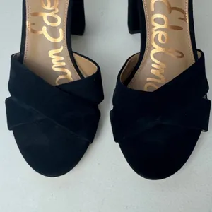 Sam Edelman Yancy Black Suede Block/ Chunky Heel Sandals Ankle Strap Women 10 thumbnail 10