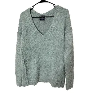 Abercrombie & Fitch Fall Chunky Fuzzy Cozy Knit‎ V Neck Sweater Size S thumbnail 2