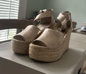 Marc Fisher Alida Wedge Gold Sandals thumbnail 1