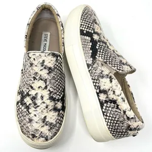 Steve Madden Gills Natural Snake Embossed Vegan Leather Slip-On Sneakers Size 7 thumbnail 1
