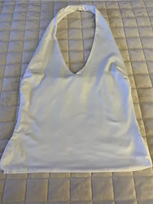 SHEIN White Halter V-Neck Tank Top Women’s Size M thumbnail 3