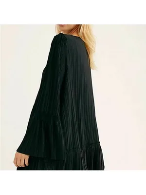 Free People Cant Help It Mini Dress Black Pleated‎ Dress Size Small thumbnail 4