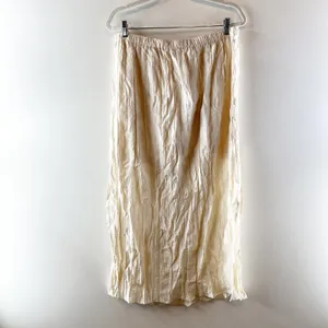 J. Crew Featherweight Crinkle Drawstring Maxi Skirt Cream Ivory Large thumbnail 6
