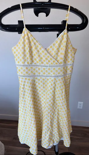 Trixxi Yellow Floral Eyelet Mini Dress thumbnail 1