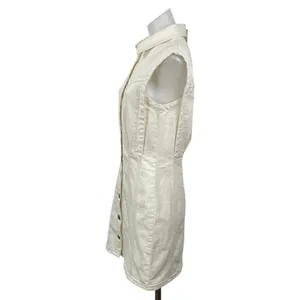 NEW Abercrombie & Fitch Cream Sleeveless Mini Tank A-Line Sheath Shirt Dress S thumbnail 3