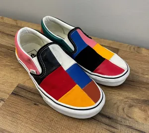 Vans Classic Slip On Patchwork Checkerboard Multicolor Sneakers Women’s thumbnail 1
