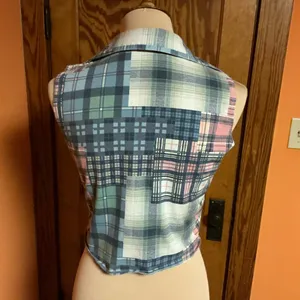 Vtg 80s plaid belly top thumbnail 10