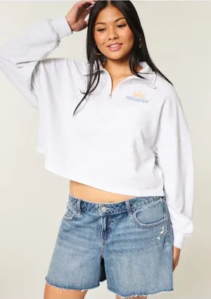 Hollister Classic Blue Denim Women's Shorts - Casual Cutoff Style thumbnail 1