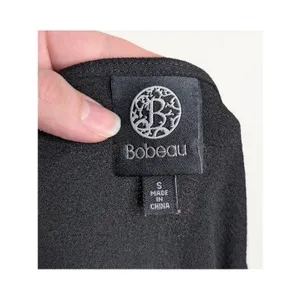 Bobeau Black Wrap Dress Short Sleeve V-Neck Side Tie‎ Small Office Chic Classic thumbnail 3