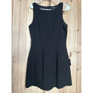 NWT Lulus Lavonne Black Sleeveless Boat Neck Mini Dress LBD Party Night Out Sz L thumbnail 2