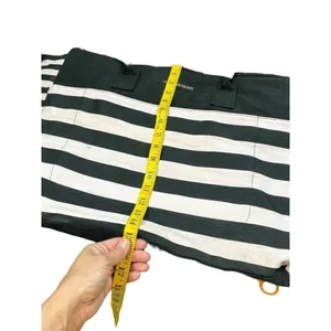 Victoria's Secret Black & White Striped Canvas Tote Bag With Handles thumbnail 5