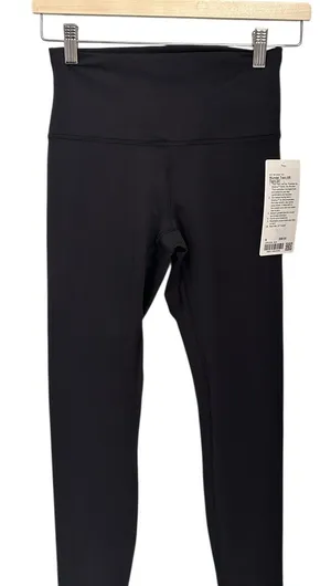 Luluelmon Wunder Train leggings/Tight size 6 25” Black new with tags Authentic thumbnail 1