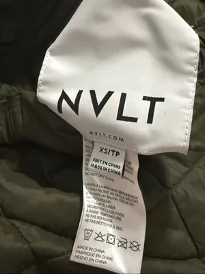 Anthropologie NVLT Green Pink Reversible Quilted Long Jacket Coat XS puffer thumbnail 6